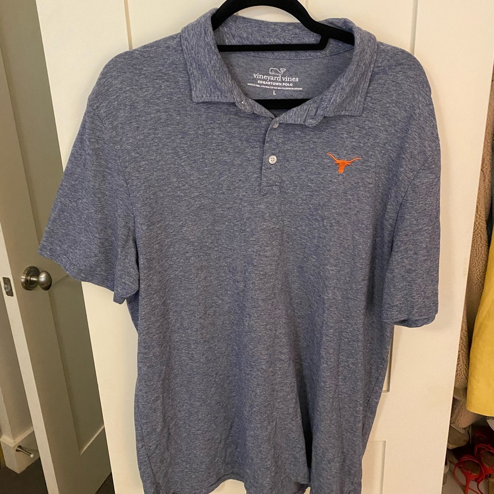 Mens Vineyard Vines Edgartown polo size L with longhorn patch